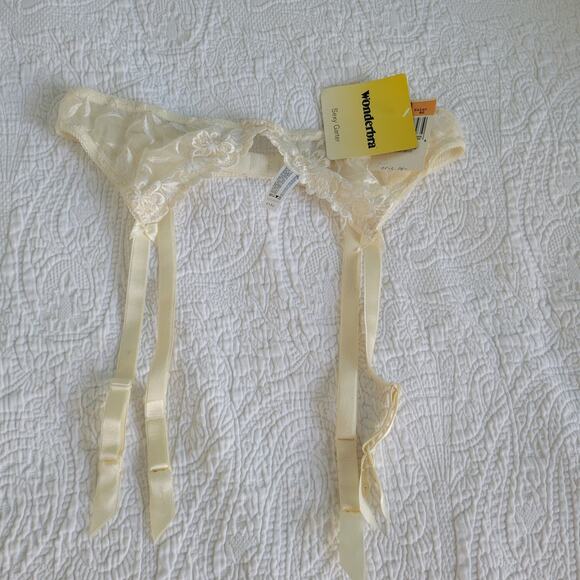 Wonderbra Bridal Garter Belt Lace Ivory Floral Small - Picture 4 of 6